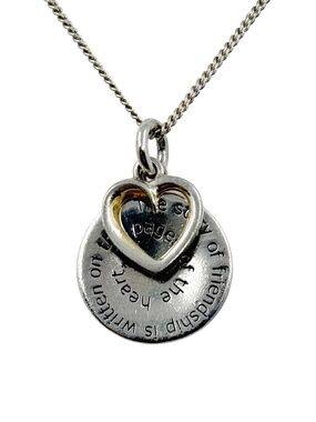 Sterling silver friendship quote pendant necklace - GM933
